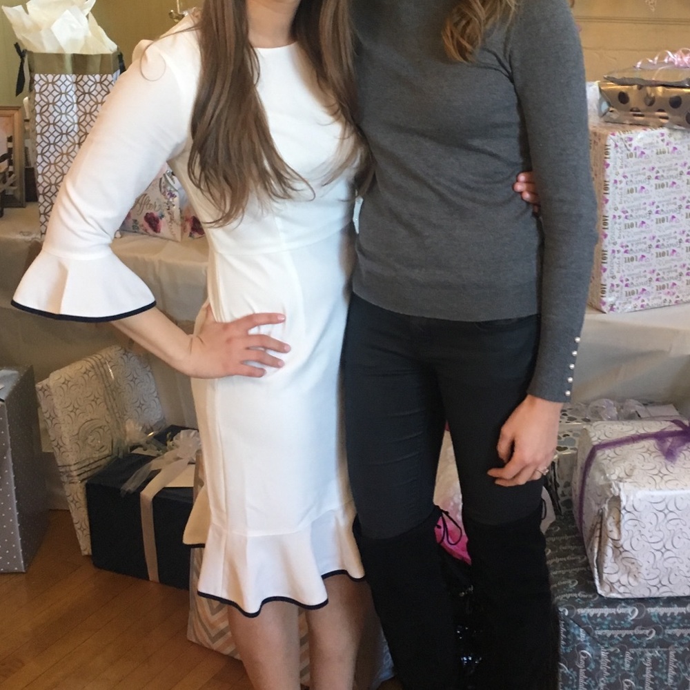 Perfect white sleeved dress for fall/winter